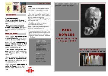 PAUL BOWLES - Instituto Cervantes de Tánger