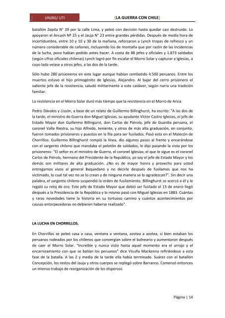 la guerra con chile - Universidad Nacional Jorge Basadre Grohmann