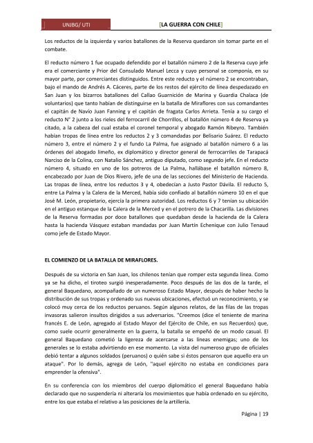 la guerra con chile - Universidad Nacional Jorge Basadre Grohmann