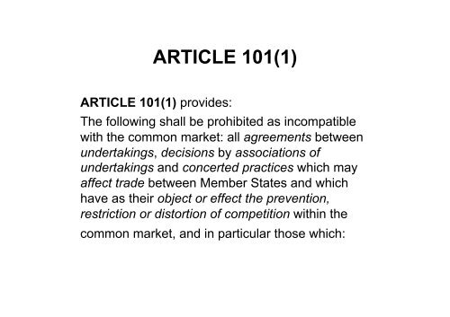 essay on article 101 tfeu