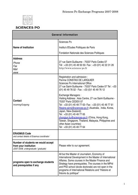 Fact Sheet Sciences Po