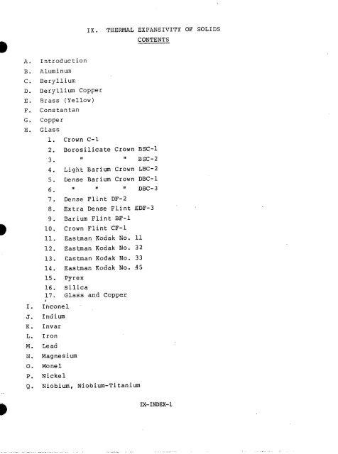 IX. THERMAL EXPANSIVITY OF SOLIDS