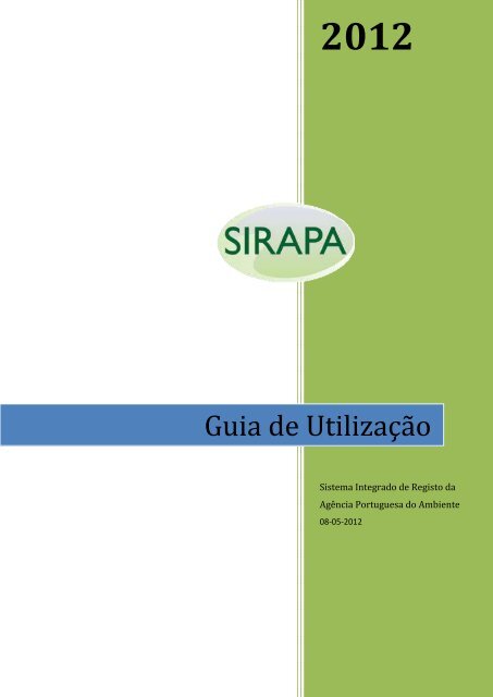 Guia de Utilização - SIRAPA - Agência Portuguesa do Ambiente