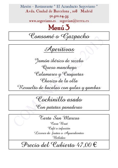 Mesón - Restaurante " El Acueducto Segoviano "