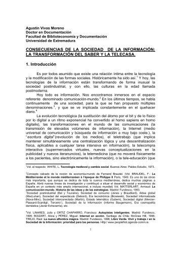 CONSECUENCIAS DE LA SOCIEDAD DE LA INFORMACIÓN: LA ...