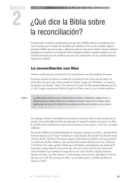 Sección 2 - ¿Qué dice la Biblia sobre la reconciliación