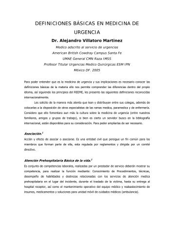 DEFINICIONES UTILES EN MEDICINA DE URGENCIA - Recursos ...