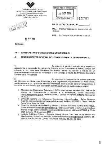 Ministerio de Relaciones Exteriores - Consejo para la Transparencia