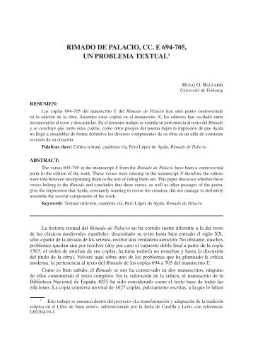 El Rimado de Palacio (pdf) - Universidad de León