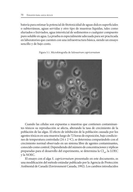 Ensayo de toxicidad crónica con el alga Selenastrum capricornutum ...