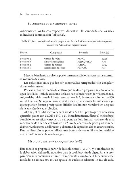 Ensayo de toxicidad crónica con el alga Selenastrum capricornutum ...