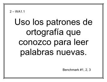 Uso los patrones de ortografía que conozco para leer palabras ...