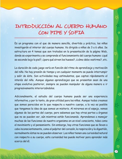 Cartilla "El Cuerpo Humano con Pipe y Sofi". - Universidad Pontificia ...