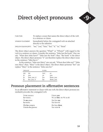 Direct object pronouns