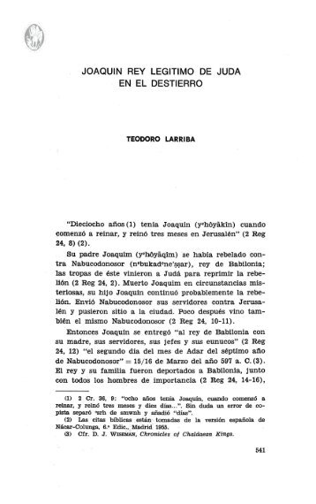 JOAQUIN REY LEGITIMO DE JUDA EN EL DESTIERRO