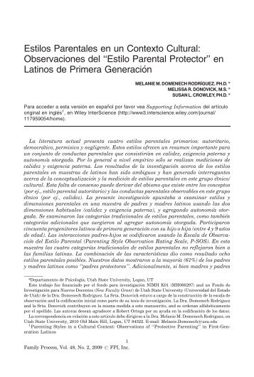 Estilos Parentales en un Contexto Cultural - Instituto Chileno de ...