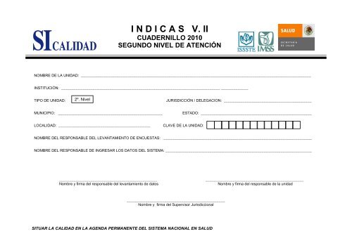 I N D I C A S V. II CUADE