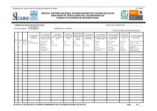 Cuadernillo De Encuestas Para Hospitales De Segundo Nivel