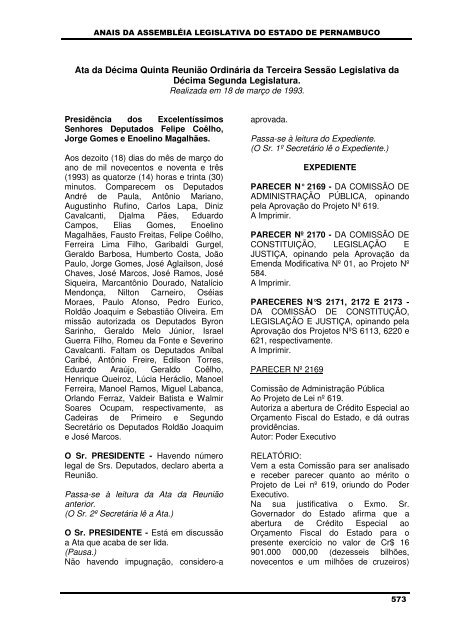 18/03/1993 - Assembleia Legislativa do Estado de Pernambuco