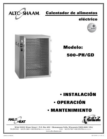 Manual del propietario de 500-PH/GD - Alto-Shaam