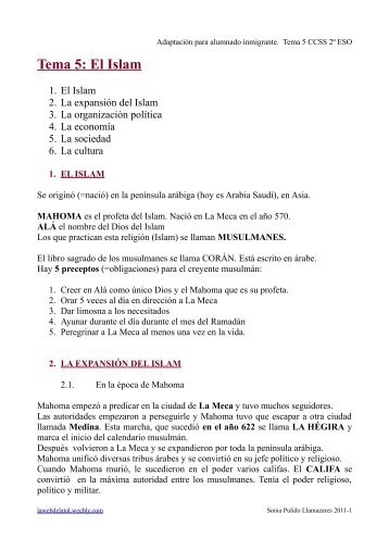 Tema 5: El Islam - La web del ATAL - Weebly