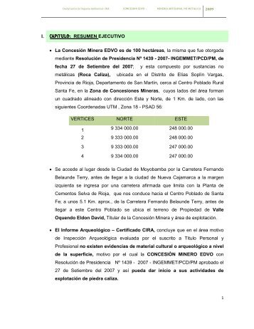 Declaración de Impacto Ambiental Mineria No Metálica - Dirección ...
