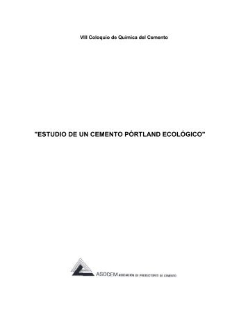 Estudio De Un Cemento Portland Ecológico - Asocem