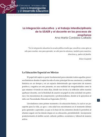 La integración educativa y el trabajo interdisciplinario de la USAER ...