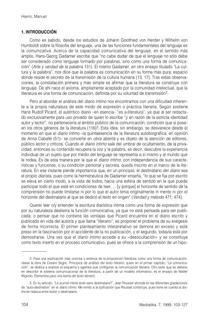 La comunicación callada de la literatura: reflexión teórica sobre el ...