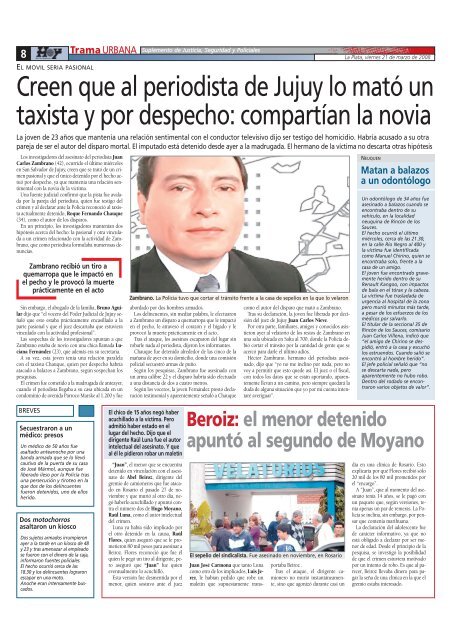 “Era un pibe callado, no parecía chorro” - Diario Hoy