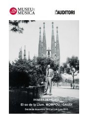 Dossier de premsa El so de la Llum. Mompou Gaudí