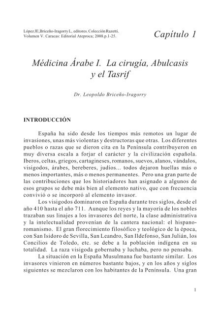 Médicina Árabe I. La cirugía, Abulcasis y el - Academia Nacional de ...