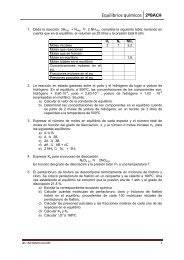 Ejercicios de equilibrios químicos