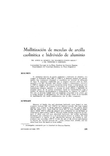 MuUitización de mezclas de arcilla caolinítica e hidróxido de aluminio