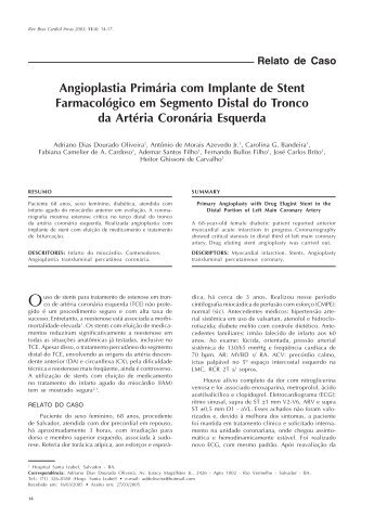 Angioplastia Primária com Implante de Stent Farmacológico em ...