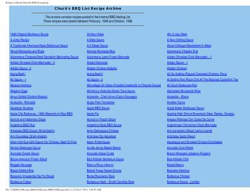 Recipes collected from the BBQ Newsgroup