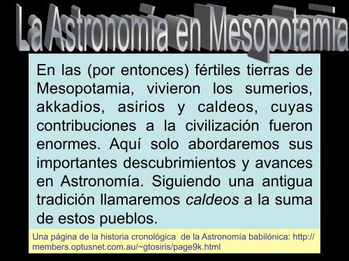 Historia de la Astronomía - Curso Básico de Astronomía Area de ...