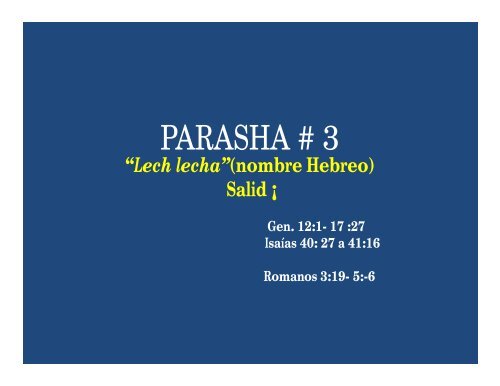PARASHA #3 Lech Lecha- Salid! - Desde el monte de Efraim