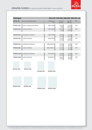 Steingut-Produktblatt (1920 kB) - McTile