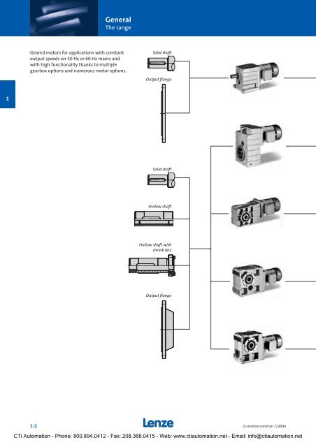 Lenze G-Motion Gear Motors - CTi Automation