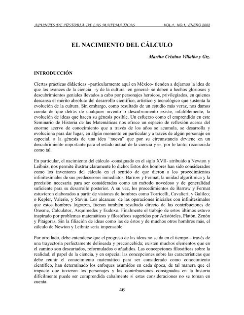 El Nacimiento del Cálculo