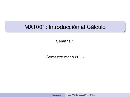 MA1001: Introducción al Cálculo