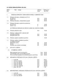 III. CJENIK DIMNJAČARSKIH USLUGA Redni Rad - u - Grad Rovinj