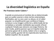 La diversidad lingüística en España
