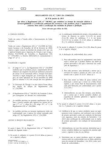 Regulamento (UE) n.o 7/2013 da Comissão, de 8 de ... - EUR-Lex