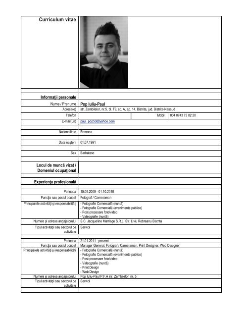CV Iuliu Paul Pop