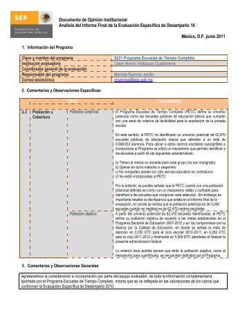 Documento de posicionamiento - Subsecretaría de Educación Básica