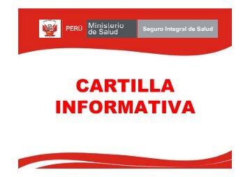 CARTILLA INFORMATIVA - Seguro Integral de Salud