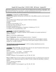 Español 201 Examen Final – STUDY GUIDE - (80 Puntos) – Spring ...