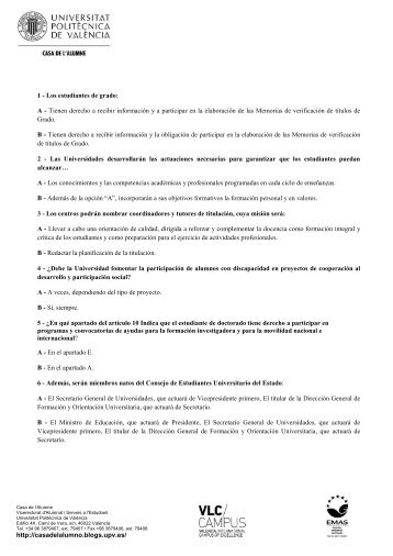 Test 2 - Estatuto del Estudiante Universitario